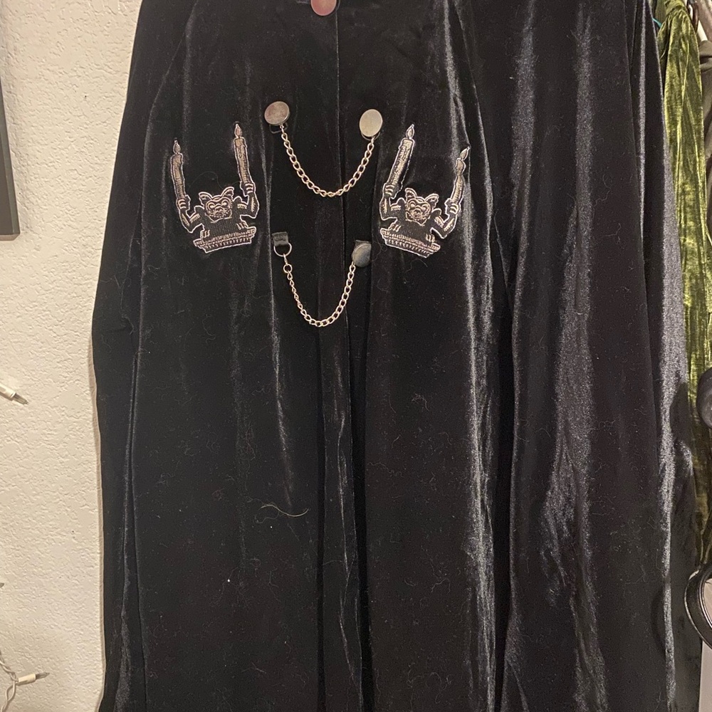 Her Universe Black Velvet Cape with Silver Accents